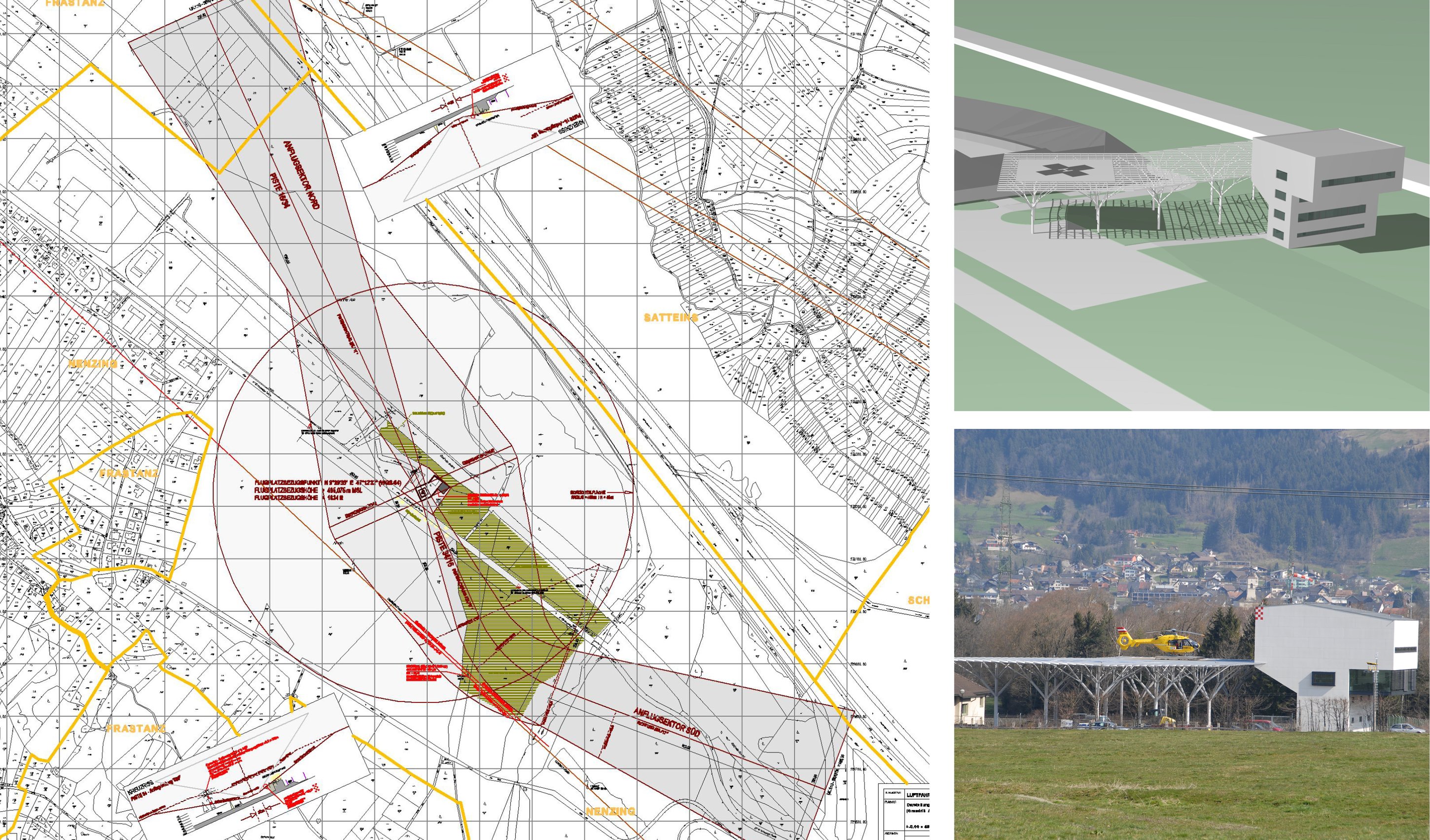 Anflugsektoren, Heliport, Nenzing  drexel architekten